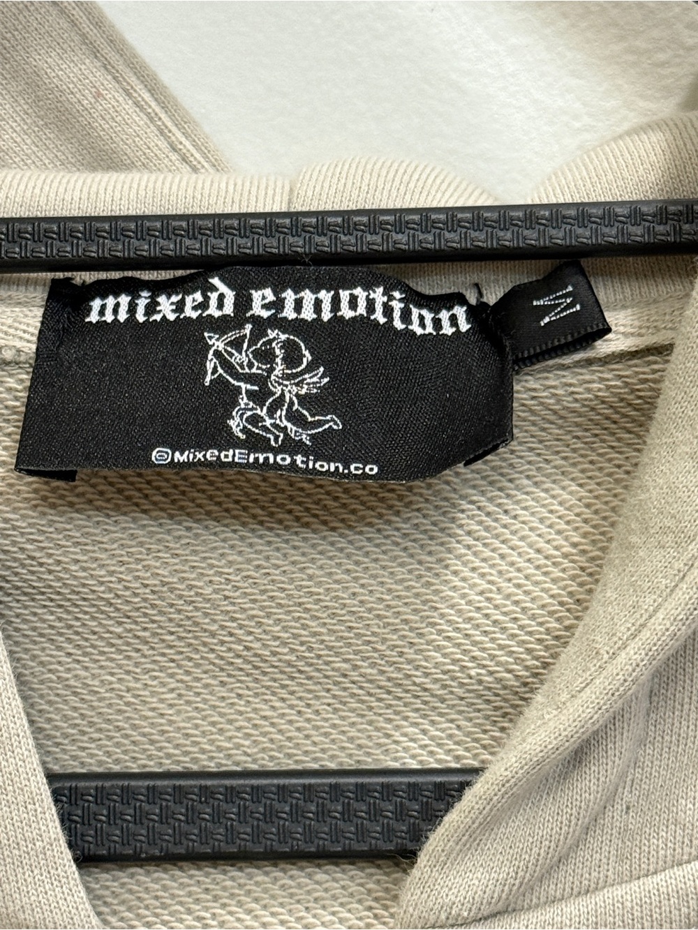 Mixed Emotion Studded Taupe Zip-Up Hoodie Sweater - Picture 5 of 7